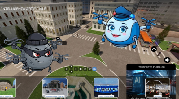 La città immersiva di AI City con scenari navigabili